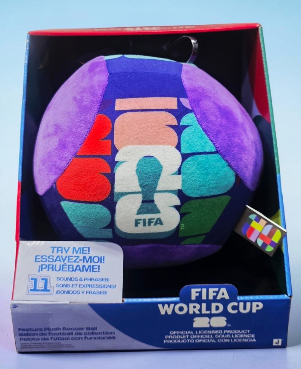 Jazwares FIFA World Cup 2026 Interactive Plush Soccer Ball Toy with Sounds 9"...